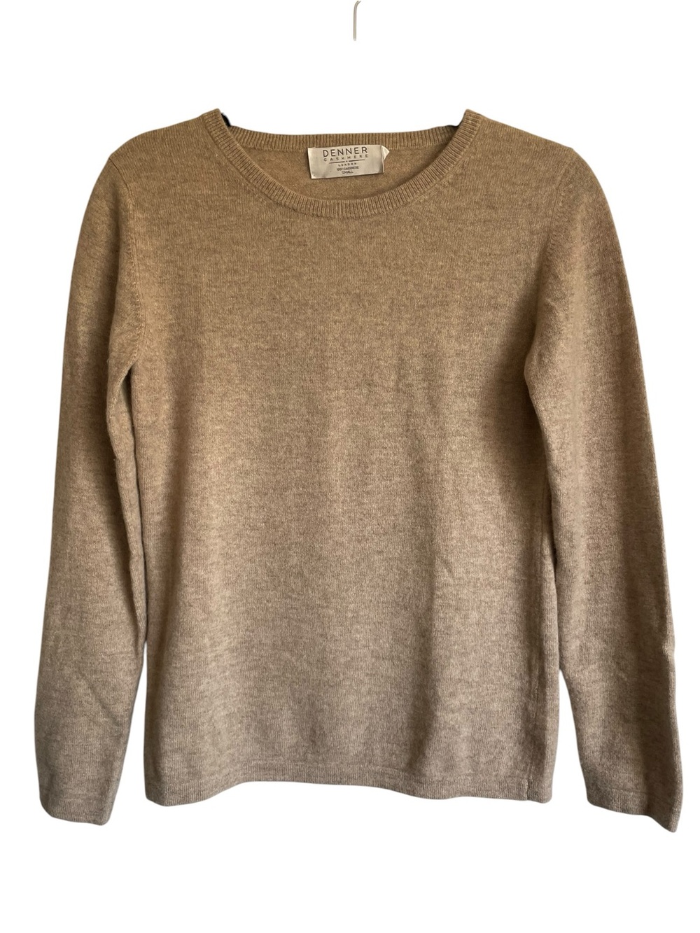Denner London Luxury Cashmere Crew Neck Sweater in‎ Heathered Tan